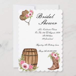 PINK COWBOY BRIDAL SHOWER INVITATION