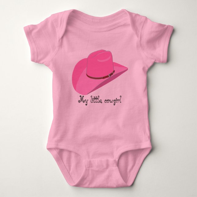 Pink cowboy hat baby bodysuit (Front)
