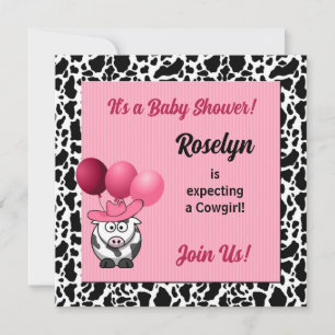 Pink Cowgirl Baby Shower Invitation