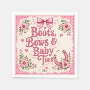 Pink Cowgirl Baby Shower Paper Plates   Boots Bows Napkin