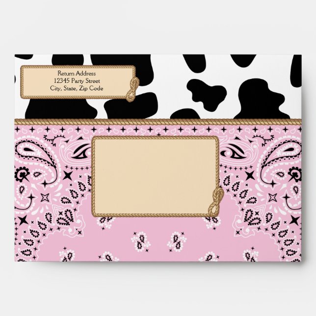 Pink Cowgirl, Bandanna Style A7 Envelopes (Front)