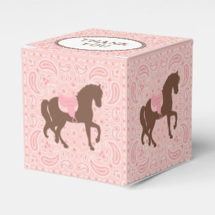 Pink Cowgirl Bandanna Thank You Favour Box