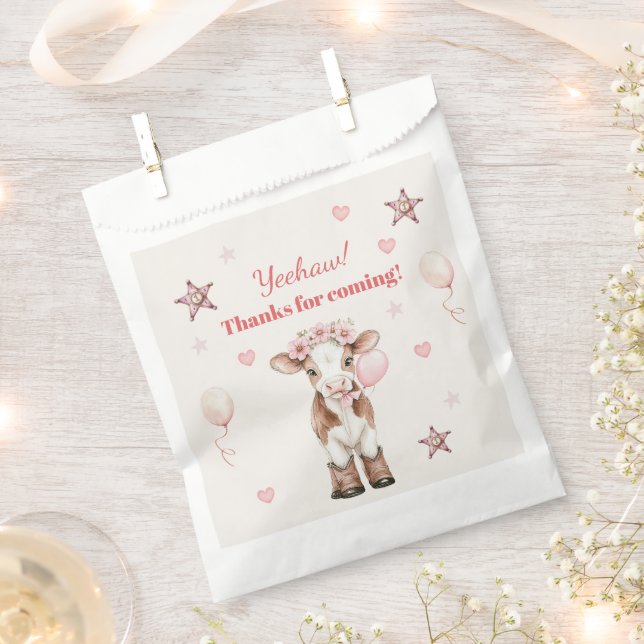 Pink Cowgirl Birthday | Farm Theme 1st Favour Bag (Clipped)