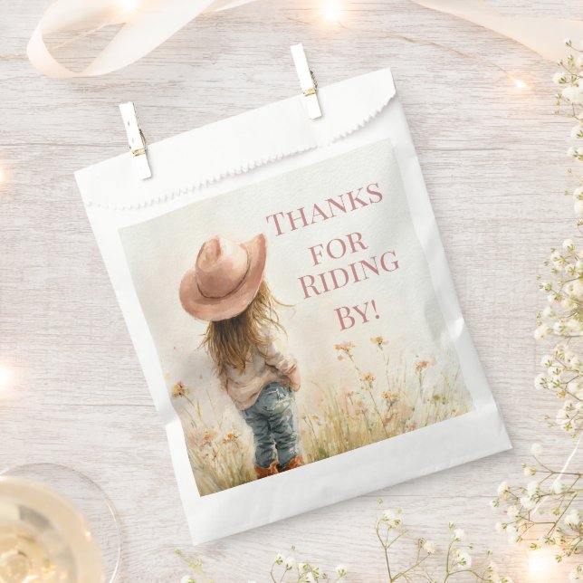 Pink Cowgirl Birthday | Farm Theme 1st  Favour Bag (Clipped)