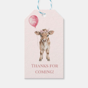 Pink Cowgirl Birthday Farm Theme 1st Gift Tags