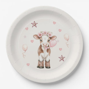 Pink Cowgirl Birthday   Farm Theme 1st  Paper Plate