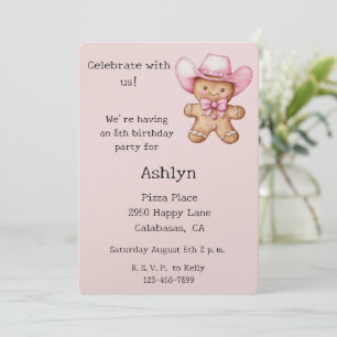 Pink Cowgirl Birthday Invitation