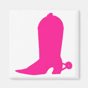 Pink Cowgirl Boot Magnet