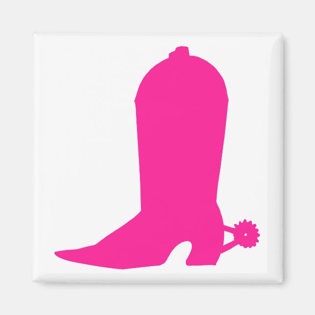 Pink Cowgirl Boot Magnet (Front)