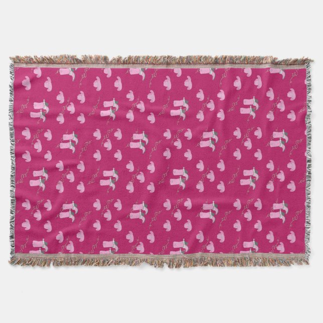 Pink Cowgirl Boots And Hats Throw Blanket (Front)