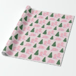 Pink Cowgirl Boots Hat Christmas Tree Wrapping Paper<br><div class="desc">Pink cowgirl rodeo Christmas design for the modern cowgirl. With a pink starry cowgirl hat,  pink starry cowgirl boots,  and a pine tree with star ornaments. Pink Christmas wrapping paper</div>