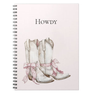 Pink Cowgirl Boots Notebook