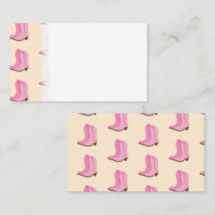 Pink Cowgirl Cowboy Boots Country Texas Ranch Place Card