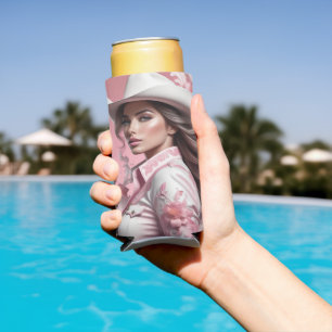 Pink Cowgirl Drink Sleeve Seltzer Can Cooler