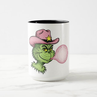 Pink Cowgirl Grinch Mug, Sassy Christmas Cup