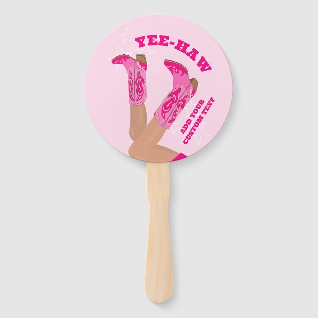 Pink Cowgirl Hand Fan  (Front)