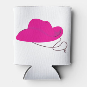 Pink Cowgirl Hat Can Cooler