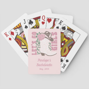 Pink Cowgirl Last Rodeo Bachelorette Playing Cards