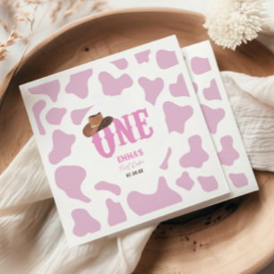 Pink Cowgirl ONE First Rodeo 1st Birthday Party Napkin