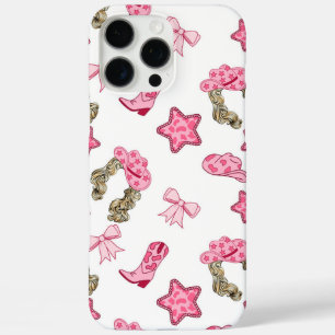 Pink Cowgirl Pattern iPhone 16 Pro Max Case