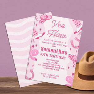 Pink Cowgirl Rodeo Birthday Invitation