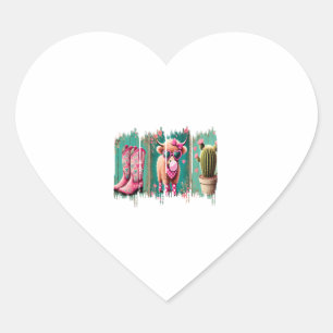 Pink Cowgirl Valentine , Heart Sticker