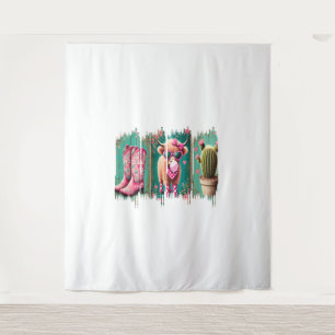 Pink Cowgirl Valentine , Heart Tapestry