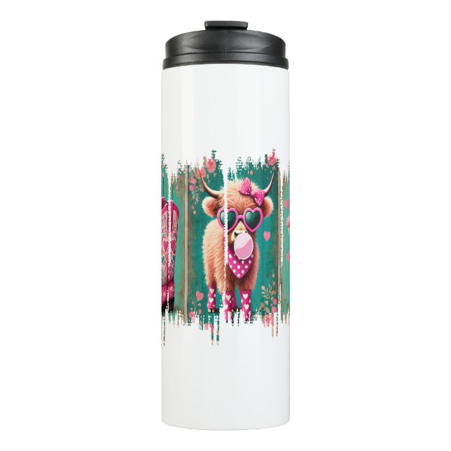 Pink Cowgirl Valentine , Heart  Thermal Tumbler (Front)