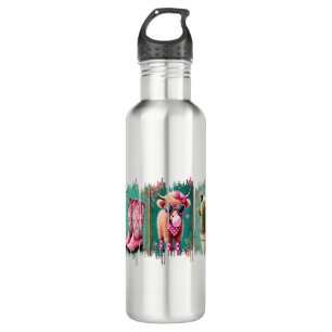 Pink Cowgirl Valentine Png, Heart Png 710 Ml Water Bottle