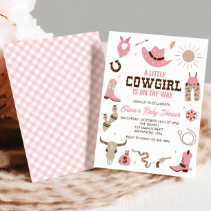 Pink Cowgirl Western Baby Shower Invitation