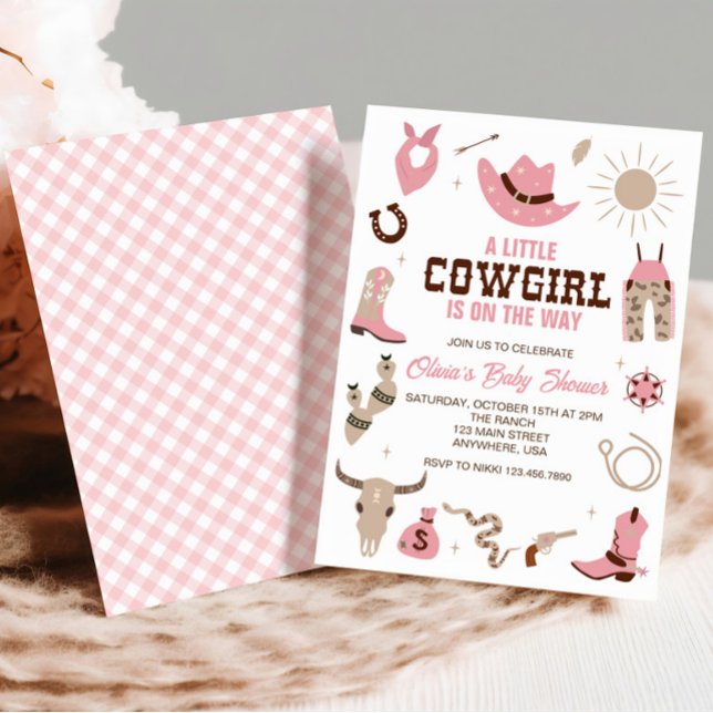 Pink Cowgirl Western Baby Shower Invitation (Creator Uploaded)