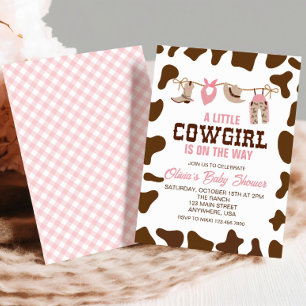 Pink Cowgirl Western Baby Shower Invitation