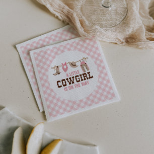 Pink Cowgirl Western Baby Shower Napkin
