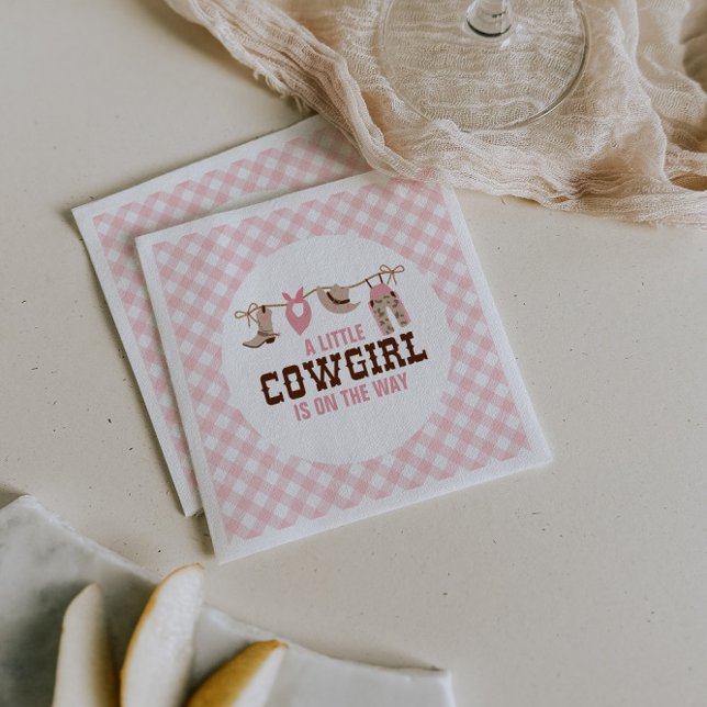 Pink Cowgirl Western Baby Shower Napkin (Creator Uploaded)