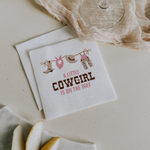 Pink Cowgirl Western Baby Shower Napkin