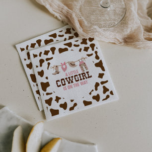 Pink Cowgirl Western Baby Shower Napkin