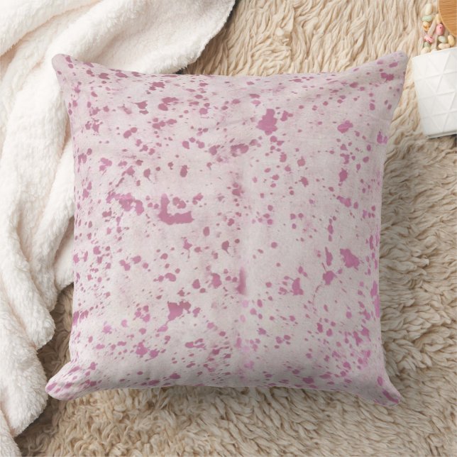 Pink Cowhide Print Bright Scatter Throw Cushion (Blanket)