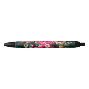 Pink Crab Apple Flowers Black Ink Pen