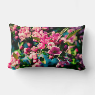 Pink Crab Apple Flowers Lumbar Cushion