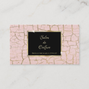 Pink Crackle Black Salon Business Card