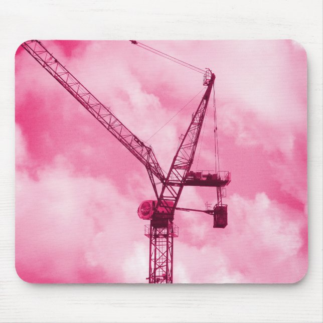 Pink Crane Mouse Pad (Front)