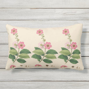Pink Crape Myrtle Outdoor Lumbar Throw Pillow