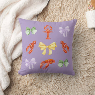 Pink Crawfish Boil Seafood Party pastel Cushion