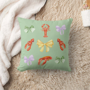Pink Crawfish Boil Seafood Party pastel Cushion