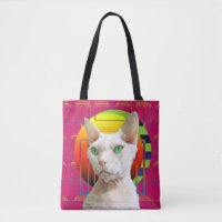 Pink Crazy Cat Design Sphynx Cat and Devon Rex Cat