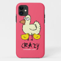 PINK Crazy Chicken Lady Cartoon Hen
