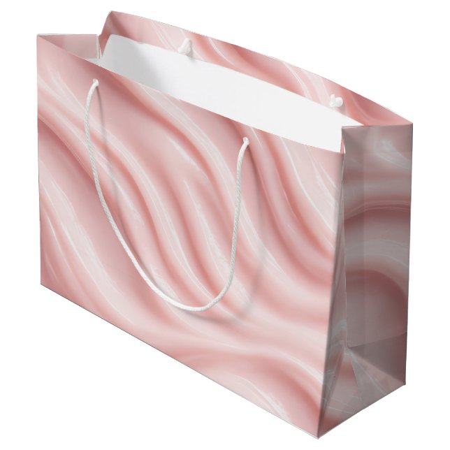 Pink Cream Abstract Design Large Gift Bag (Back Angled)