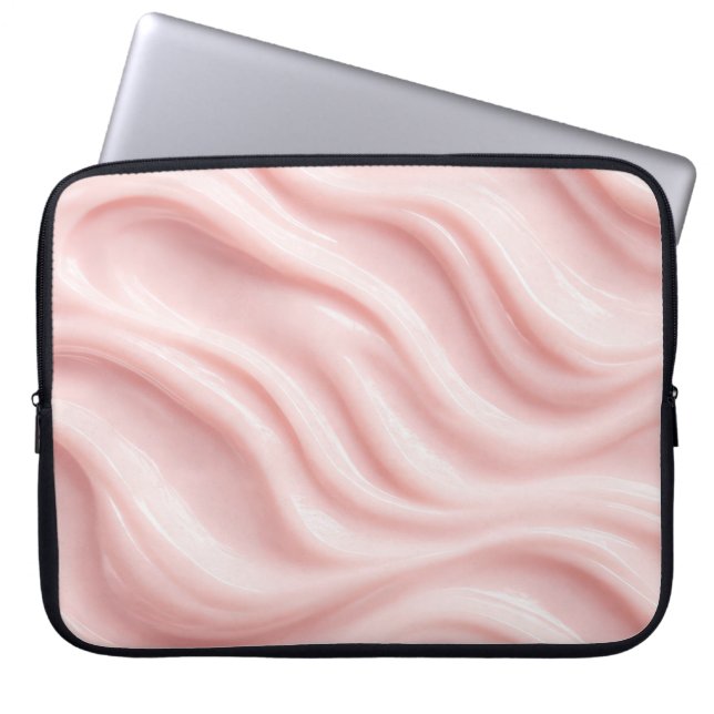 Pink Cream Abstract Pattern Laptop Sleeve (Front)