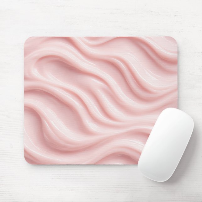 Pink Cream Abstract Pattern Mouse Pad (With Mouse)