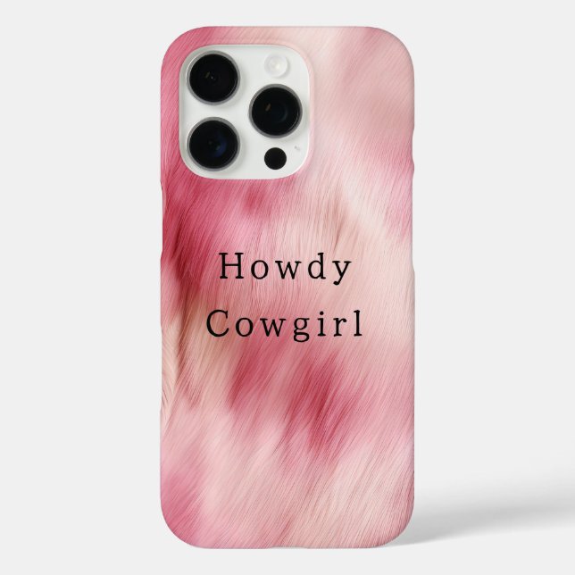 Pink Cream Animal Cowhide Cowgirl Fur Case-Mate iPhone Case (Back)